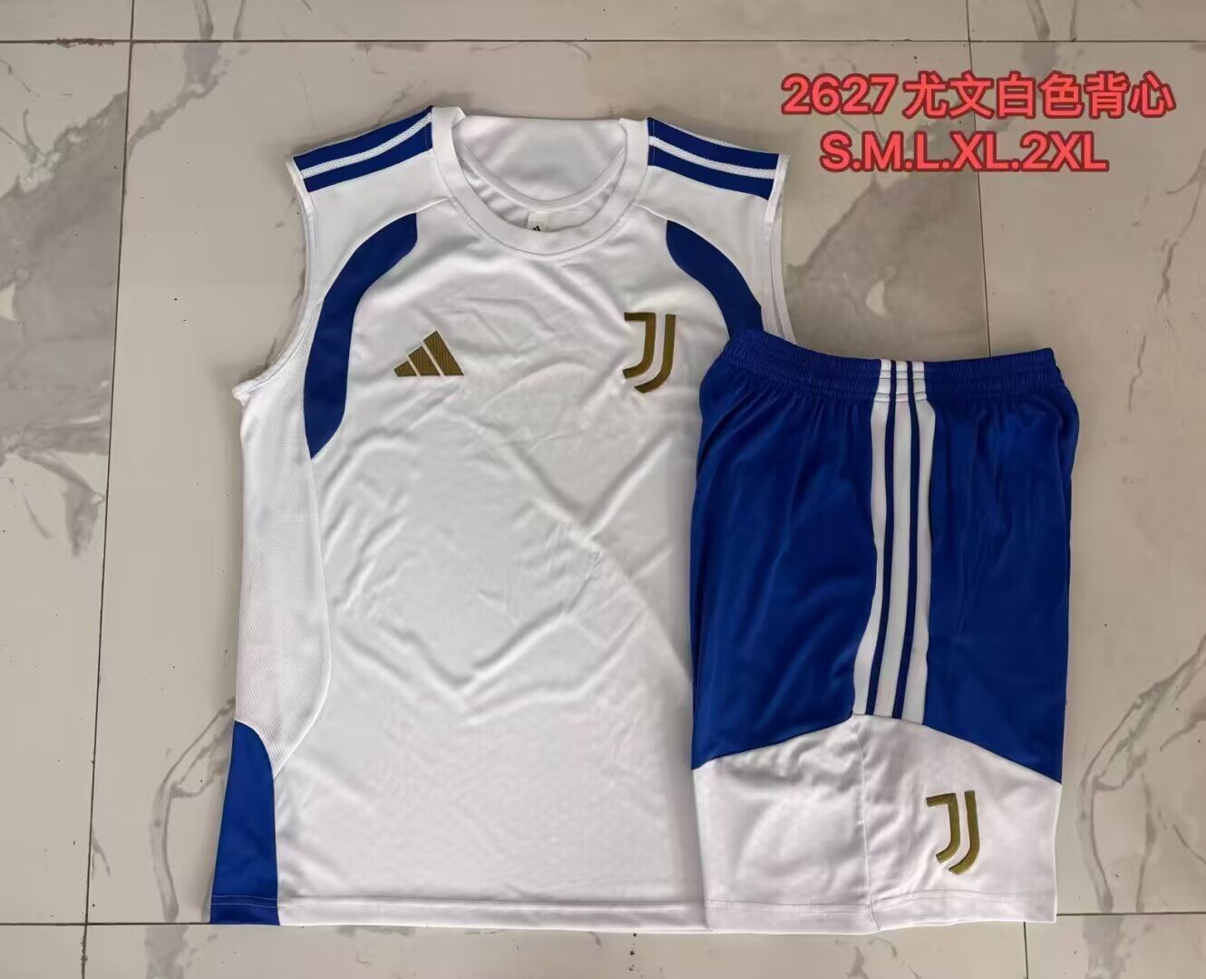 AAA Quality Juventus 26/27 White/Blue Vest Training Kit Jersey